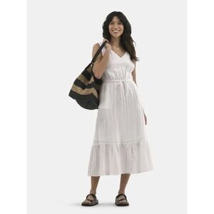 White Sleeveless Maxi Dress